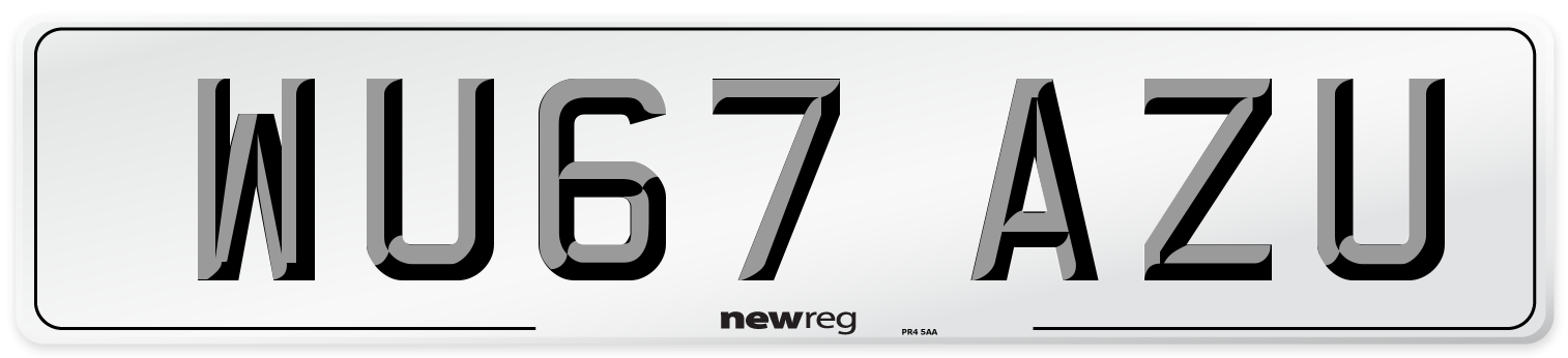 WU67 AZU Number Plate from New Reg